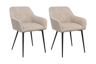 $2 chaises Ariana - Taupe et noir