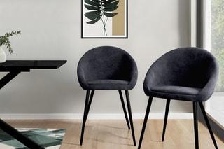 $2 chaises Dory - Gris et noir