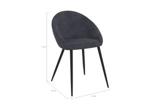 $2 chaises Dory - Gris et noir