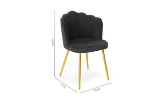 $2 chaises Arielle -  Gris foncé
