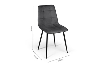 $2 chaises Linda - Gris foncé
