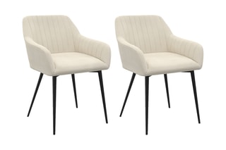 $2 chaises Ariana - Crème et noir