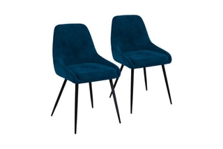 $2 chaises Olivia - Bleu et noir