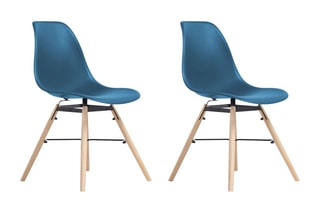 $2 chaises Arkken - Bleu et naturel