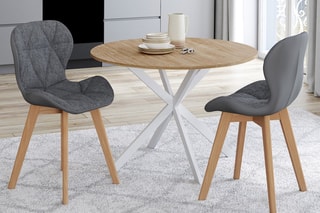 $2 chaises Gladys - Gris et naturel