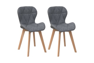 $2 chaises Gladys - Gris et naturel