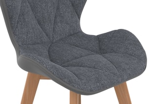 $2 chaises Gladys - Gris et naturel