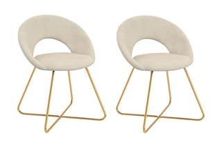 $2 chaises Malone - Crème et doré