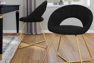 $2 chaises Malone - Noir et doré
