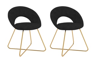 $2 chaises Malone - Noir et doré