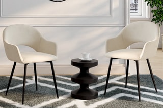$2 chaises Rebecca - Crème et noir