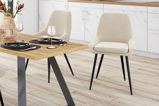 $2 chaises Olivia - Beige et noir