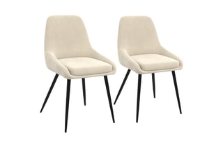 $2 chaises Olivia - Beige et noir
