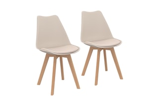 $2 chaises Nordia - Beige et naturel
