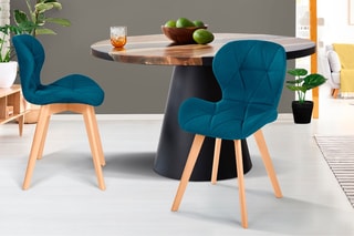 $2 chaises Gatsby - 
Bleu canard et naturel