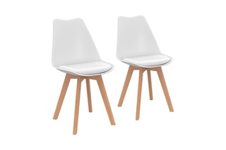$2 chaises Nordia - Naturel et blanc