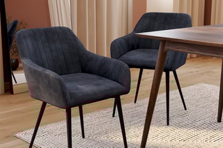$2 chaises Ariana - Gris et noir