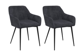 $2 chaises Ariana - Gris et noir