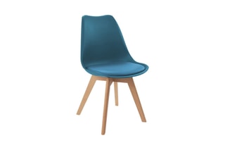 $2 chaises Suedia - Bleu canard et naturel