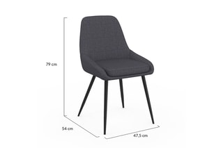 $2 chaises Ornella - Gris foncé