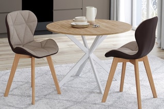$2 chaises Gladys - Taupe et naturel
