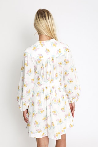 $Robe chemise - Blanc et jaune