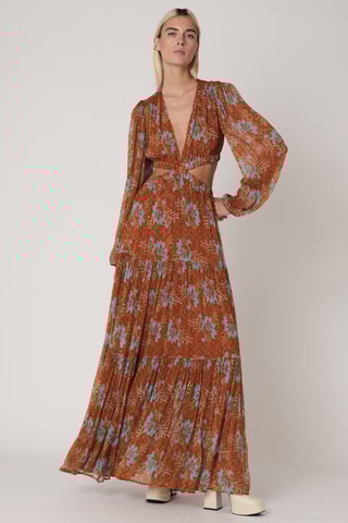 $Robe longue - Marron