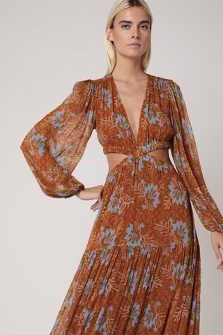 $Robe longue - Marron
