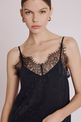 $Robe en soie - Noir