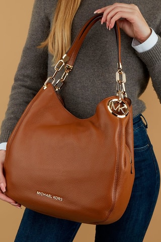 $Sac porté épaule en cuir - 
Camel