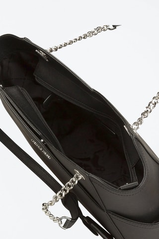$Sac porté épaule en cuir - Noir