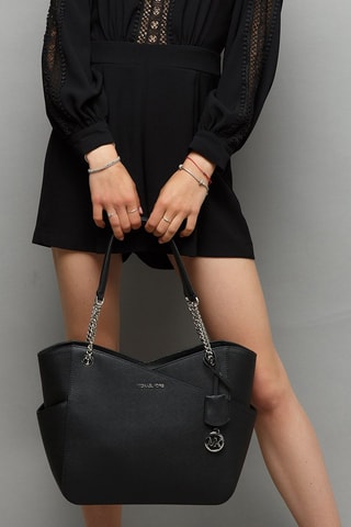$Sac porté épaule en cuir - Noir