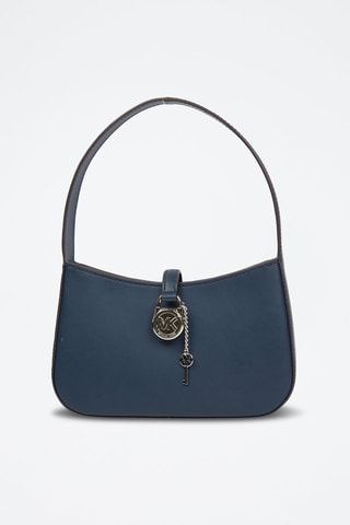 $Sac porté épaule en cuir Lyra - Bleu marine
