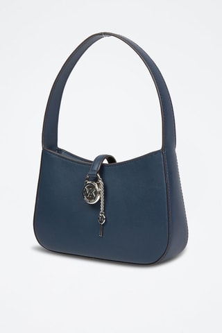 $Sac porté épaule en cuir Lyra - Bleu marine