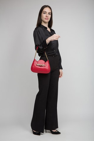 $Sac porté épaule en cuir - Rouge