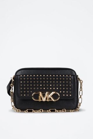 $Sac bandoulière en cuir - Noir