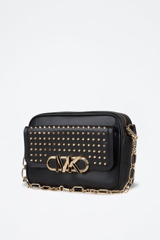 $Sac bandoulière en cuir - Noir