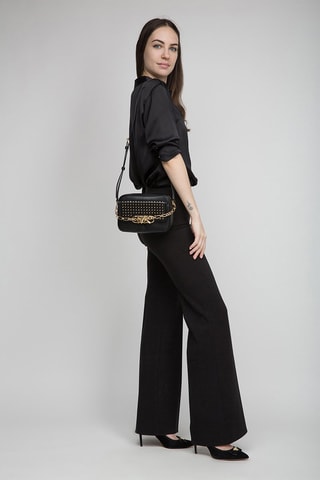 $Sac bandoulière en cuir - Noir