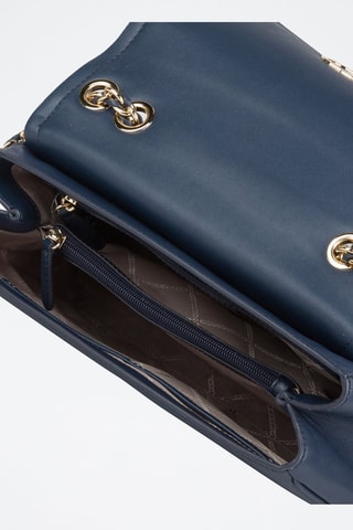 $Sac bandoulière en cuir - Bleu