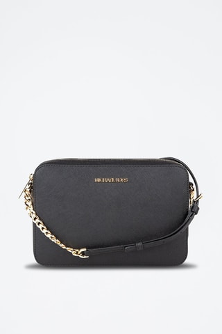 $Sac bandoulière en cuir - Noir