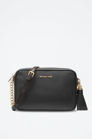 $Sac bandoulière en cuir - Noir