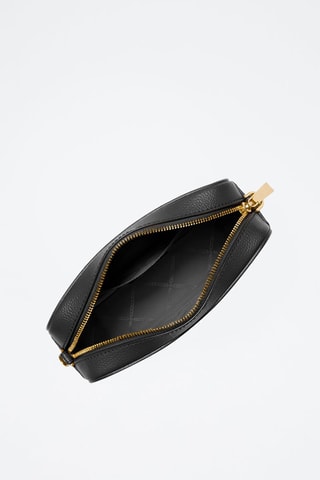 $Sac bandoulière en cuir - Noir