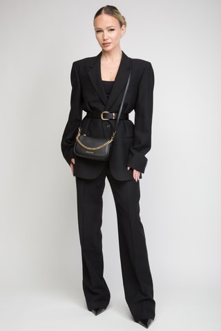 $Sac porté épaule en cuir - Noir