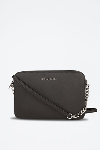 $Sac bandoulière en cuir - Noir