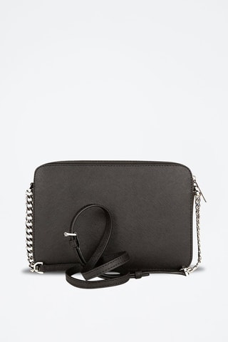 $Sac bandoulière en cuir - Noir