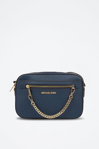 $Sac bandoulière en cuir Jet - Bleu marine