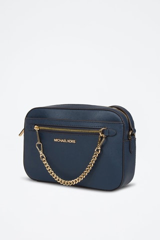 $Sac bandoulière en cuir Jet - Bleu marine