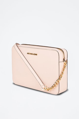 $Sac bandoulière en cuir - Rose poudré