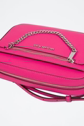 $Sac bandoulière en cuir - Fuchsia