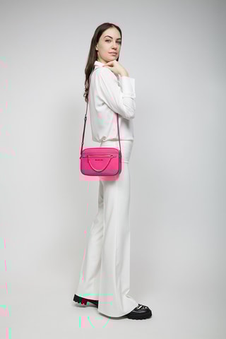 $Sac bandoulière en cuir - Fuchsia